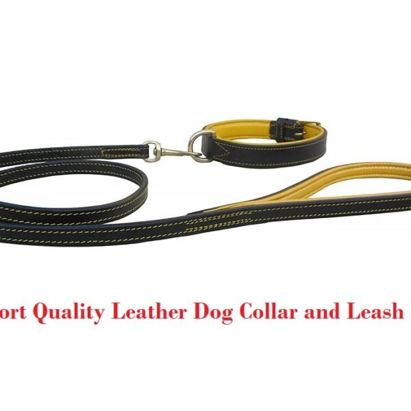 Rovadik Genuine Leather Dog Leash 7 Foot Long 1/2 Inch Wide Dog Training Leash Lead Strong Durable Dog Slip Lead