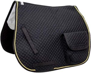 Half Fleece Lined All Purpose & Dressage English Saddle Pads with Pockets
