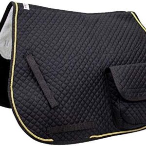 Half Fleece Lined All Purpose & Dressage English Saddle Pads with Pockets