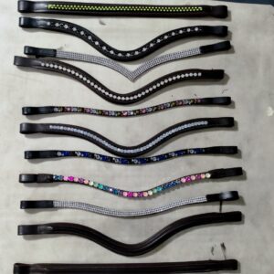 Horse Show leather Browbands with crystals