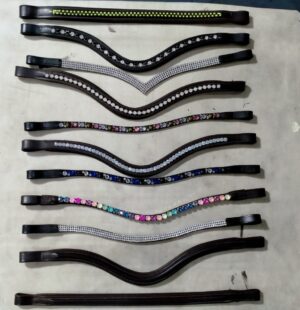 Horse Show leather Browbands with crystals