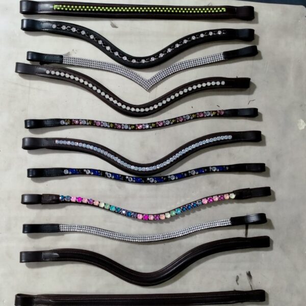 Horse Show leather Browbands with crystals