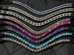Horse Show leather Browbands with crystals