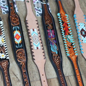 Hand Tooled Leather Dog collars