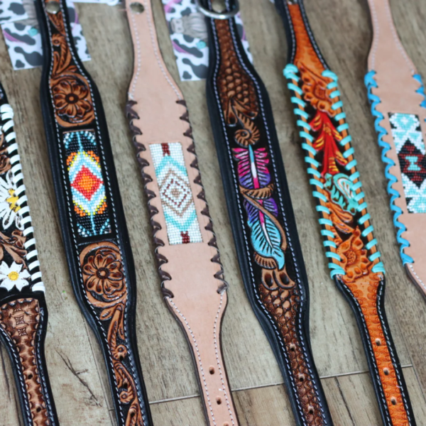 Hand Tooled Leather Dog collars