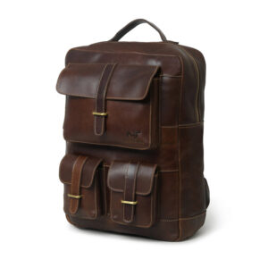 Rovadik Premium Leather Men’s Backpack – Stylish, Durable, and Spacious for Travel & Work