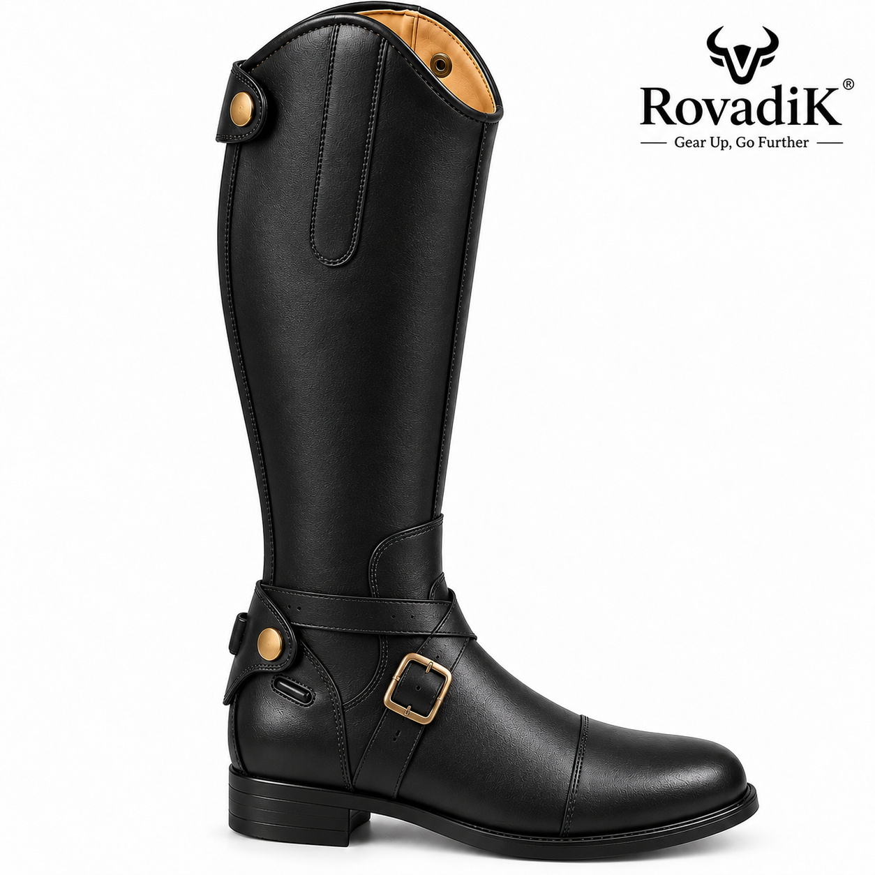 Rovadik 'Vanguard' Customised HandMade Horse Riding Boots,Genuine Leather Equestrian Boots, English Riding Boots for Cowboy/Cowgirl-Unisex Boots-Black - Image 3