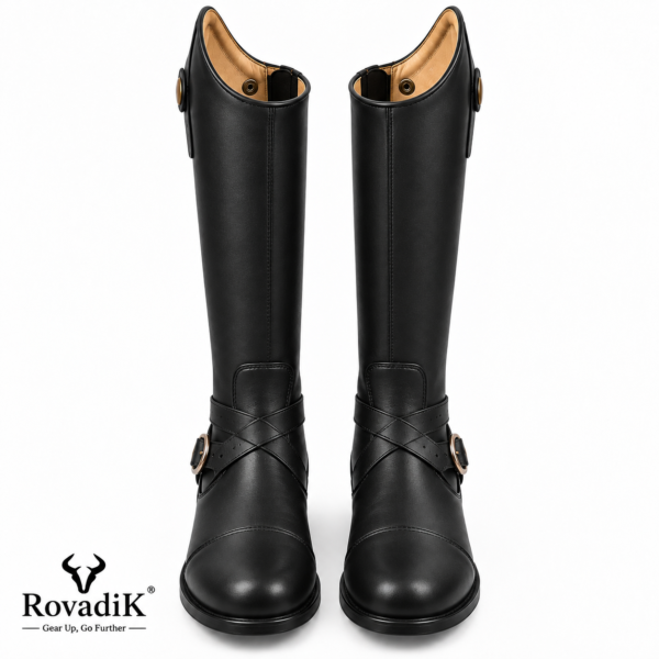 Rovadik ‘Vanguard’ Customised HandMade Horse Riding Boots,Genuine Leather Equestrian Boots, English Riding Boots for Cowboy/Cowgirl-Unisex Boots-Black