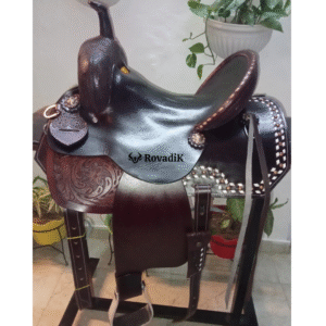 Handmade Western Show Saddle Set – Tooled Leather Horse Saddle with Matching Headstall, Breast Collar & Reins – Comfortable Trail & Show Riding