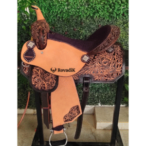 Handmade Western Show Saddle Set – Tooled Leather Horse Saddle with Matching Headstall, Breast Collar & Reins – Comfortable Trail & Show Riding