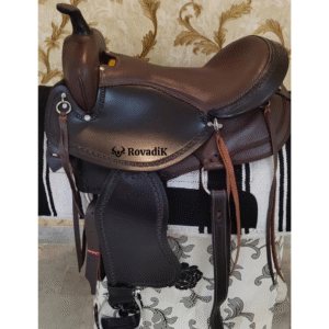 Handmade Western Show Saddle Set – Tooled Leather Horse Saddle with Matching Headstall, Breast Collar & Reins – Comfortable Trail & Show Riding