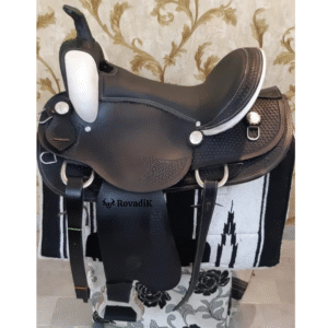 Handmade Western Show Saddle Set – Tooled Leather Horse Saddle with Matching Headstall, Breast Collar & Reins – Comfortable Trail & Show Riding