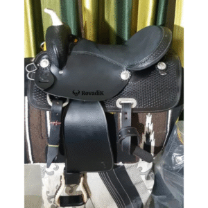 Handmade Western Show Saddle Set – Tooled Leather Horse Saddle with Matching Headstall, Breast Collar & Reins – Comfortable Trail & Show Riding