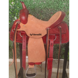Handmade Western Show Saddle Set – Tooled Leather Horse Saddle with Matching Headstall, Breast Collar & Reins – Comfortable Trail & Show Riding