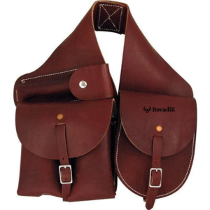 Rovadik Genuine Leather Horse Riding Saddle Bags – Durable Western Saddle Panniers for Trail Riding, Ranch & Outdoor Use – Handmade Equestrian Gear with Buckle Straps & Spacious Storage