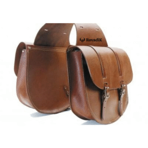Rovadik Genuine Leather Horse Riding Saddle Bags – Durable Western Saddle Panniers for Trail Riding, Ranch & Outdoor Use – Handmade Equestrian Gear with Buckle Straps & Spacious Storage