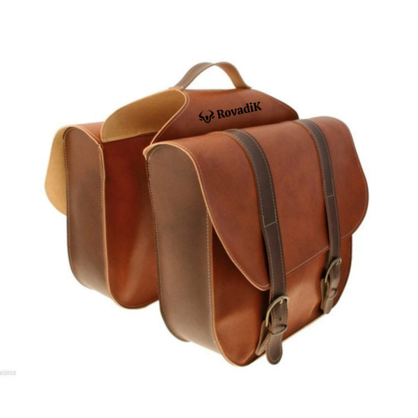 Rovadik Genuine Leather Horse Riding Saddle Bags – Durable Western Saddle Panniers for Trail Riding, Ranch & Outdoor Use – Handmade Equestrian Gear with Buckle Straps & Spacious Storage