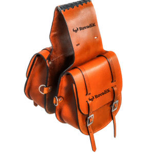 Rovadik Genuine Leather Horse Riding Saddle Bags – Durable Western Saddle Panniers for Trail Riding, Ranch & Outdoor Use – Handmade Equestrian Gear with Buckle Straps & Spacious Storage