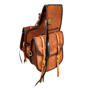Rovadik Genuine Leather Horse Riding Saddle Bags – Durable Western Saddle Panniers for Trail Riding, Ranch & Outdoor Use – Handmade Equestrian Gear with Buckle Straps & Spacious Storage