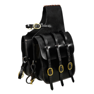 Rovadik Genuine Leather Horse Riding Saddle Bags – Durable Western Saddle Panniers for Trail Riding, Ranch & Outdoor Use – Handmade Equestrian Gear with Buckle Straps & Spacious Storage