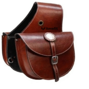 Rovadik Genuine Leather Horse Riding Saddle Bags – Durable Western Saddle Panniers for Trail Riding, Ranch & Outdoor Use – Handmade Equestrian Gear with Buckle Straps & Spacious Storage