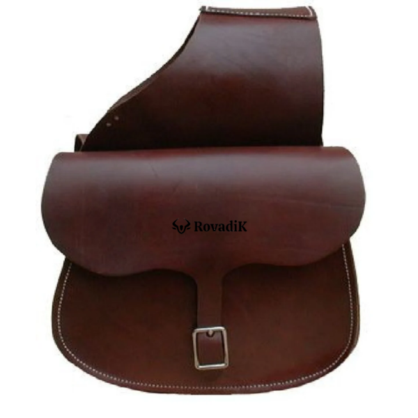 Rovadik Genuine Leather Horse Riding Saddle Bags – Durable Western Saddle Panniers for Trail Riding, Ranch & Outdoor Use – Handmade Equestrian Gear with Buckle Straps & Spacious Storage