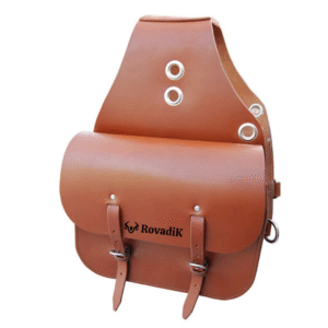 Rovadik Genuine Leather Horse Riding Saddle Bags – Durable Western Saddle Panniers for Trail Riding, Ranch & Outdoor Use – Handmade Equestrian Gear with Buckle Straps & Spacious Storage