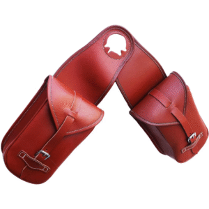Rovadik Genuine Leather Horse Riding Saddle Bags – Durable Western Saddle Panniers for Trail Riding, Ranch & Outdoor Use – Handmade Equestrian Gear with Buckle Straps & Spacious Storage