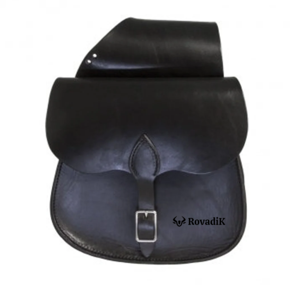 Rovadik Genuine Leather Horse Riding Saddle Bags – Durable Western Saddle Panniers for Trail Riding, Ranch & Outdoor Use – Handmade Equestrian Gear with Buckle Straps & Spacious Storage