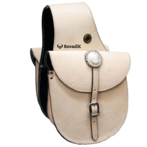 Rovadik Genuine Leather Horse Riding Saddle Bags – Durable Western Saddle Panniers for Trail Riding, Ranch & Outdoor Use – Handmade Equestrian Gear with Buckle Straps & Spacious Storage