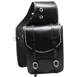 Rovadik Genuine Leather Horse Riding Saddle Bags – Durable Western Saddle Panniers for Trail Riding, Ranch & Outdoor Use – Handmade Equestrian Gear with Buckle Straps & Spacious Storage