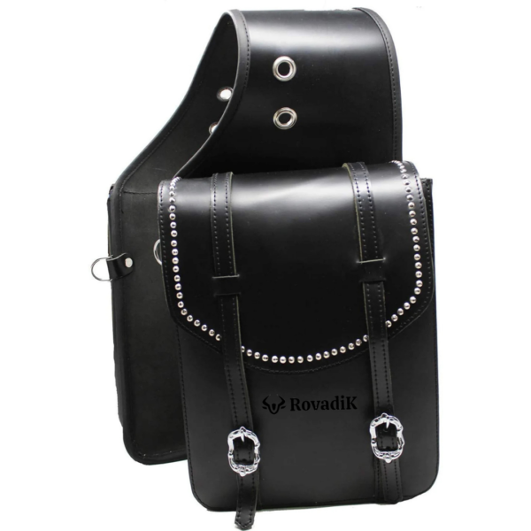 Rovadik Genuine Leather Horse Riding Saddle Bags – Durable Western Saddle Panniers for Trail Riding, Ranch & Outdoor Use – Handmade Equestrian Gear with Buckle Straps & Spacious Storage
