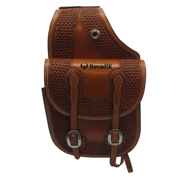 Rovadik Genuine Leather Horse Riding Saddle Bags – Durable Western Saddle Panniers for Trail Riding, Ranch & Outdoor Use – Handmade Equestrian Gear with Buckle Straps & Spacious Storage