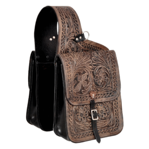 Rovadik Genuine Leather Horse Riding Saddle Bags – Durable Western Saddle Panniers for Trail Riding, Ranch & Outdoor Use – Handmade Equestrian Gear with Buckle Straps & Spacious Storage