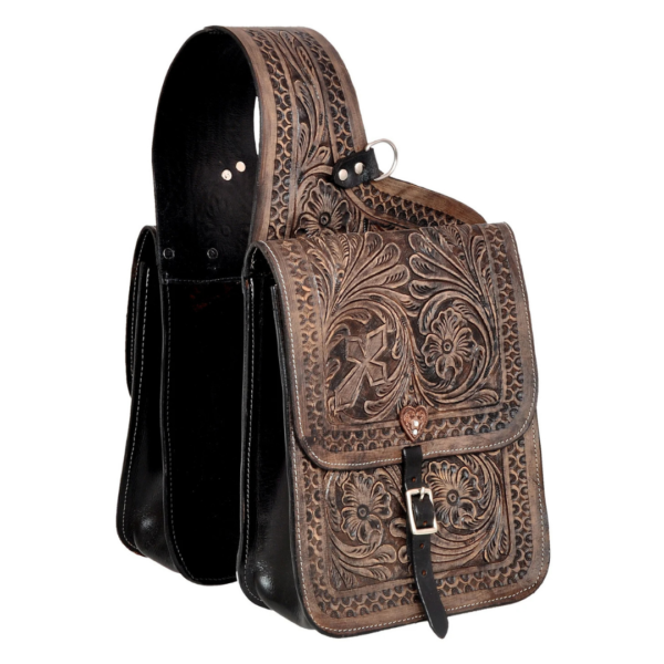 Rovadik Genuine Leather Horse Riding Saddle Bags – Durable Western Saddle Panniers for Trail Riding, Ranch & Outdoor Use – Handmade Equestrian Gear with Buckle Straps & Spacious Storage