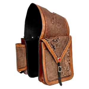 Rovadik Genuine Leather Horse Riding Saddle Bags – Durable Western Saddle Panniers for Trail Riding, Ranch & Outdoor Use – Handmade Equestrian Gear with Buckle Straps & Spacious Storage