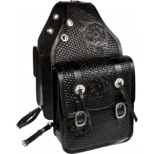 Rovadik Genuine Leather Horse Riding Saddle Bags – Durable Western Saddle Panniers for Trail Riding, Ranch & Outdoor Use – Handmade Equestrian Gear with Buckle Straps & Spacious Storage