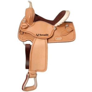 Rovadik Handmade Western Show Saddle Set – Tooled Leather Horse Saddle with Matching Headstall, Breast Collar & Reins – Comfortable Trail & Show Riding