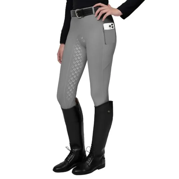 Rovadik Horse Riding Breeches with Sillicone – Better Grip – Comfortable and Four-Way Stretchable Fabric- Suitable for Horse Riders- Unisex Breeches for Both Men and Women (Grey)