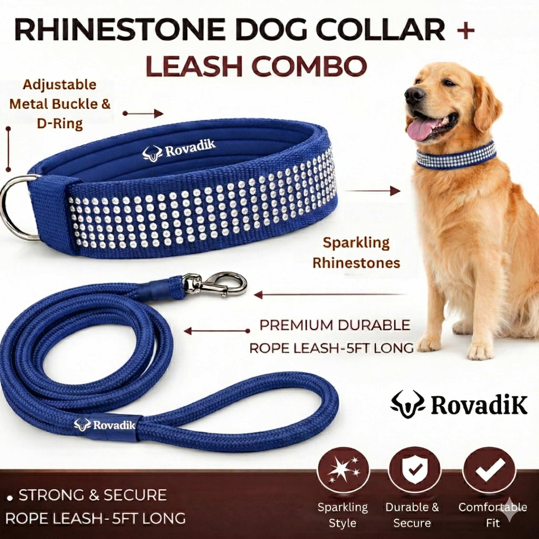 Diamond Dog Collar_Blue_06