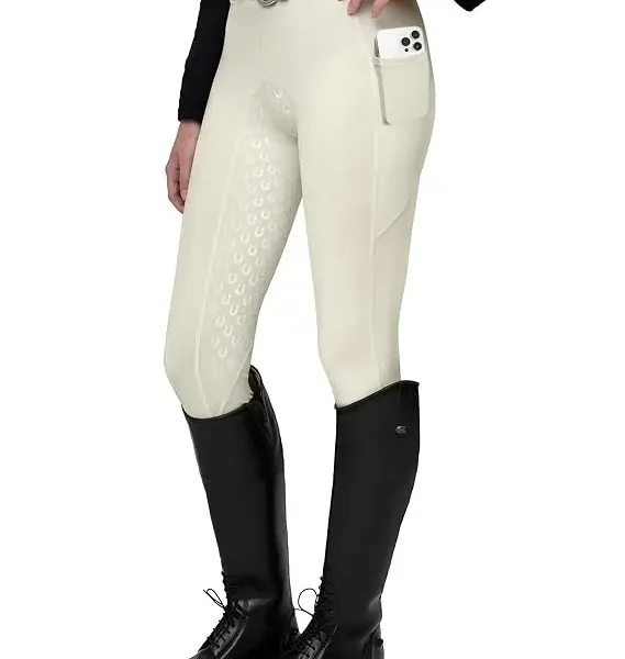 Rovadik Horse Riding Breeches with Sillicone – Better Grip – Comfortable and Four-Way Stretchable Fabric- Suitable for Horse Riders- Unisex Breeches for Both Men and Women (Beige)