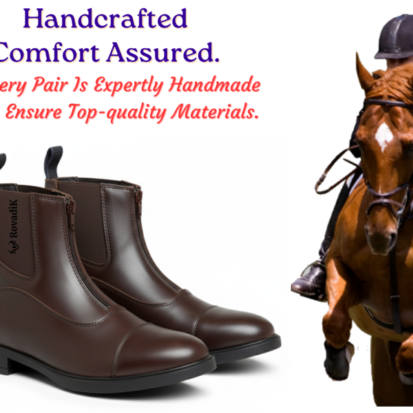 Rovadik Customised HandMade Horse Riding Chelsea Boots,Genuine Leather Equestrian Boots, English Riding Boots for Cowboy/Cowgirl-Unisex Boot – Brown