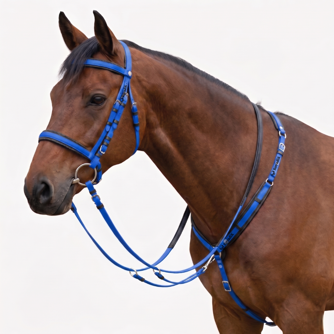 Biothan Horse Bridle with Reins_Blue_02