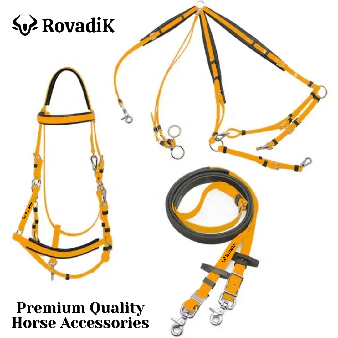 Biothan Horse Bridle with Reins_Yellow_05