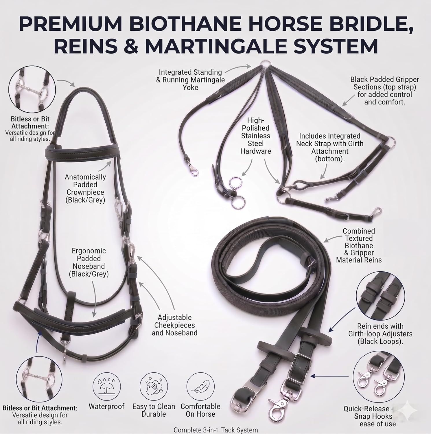 Biothane Horse Bride Black_Image_04