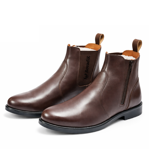 Rovadik HandMade Side Zip Horse Riding Chelsea Boots,Genuine Leather Equestrian Boots, English Riding Boots for Cowboy/Cowgirl-Unisex Boot - Brown