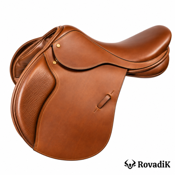 Rovadik Vanguard All Purpose Leather Jumping English Riding Horse Saddle Tack Set, Close Contact Seat Size 12″-18″_RVD_01