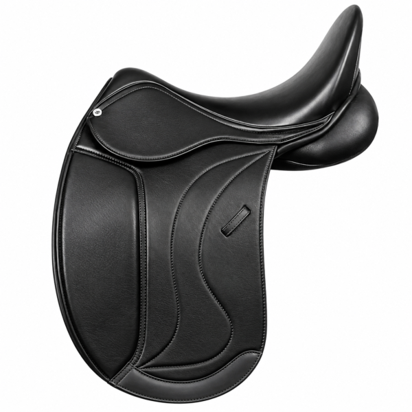 Rovadik Opulent English Dressage Leather Saddle – Dressage Treeless Saddle with Velcro Panel and Knee Blocks_RVD_02
