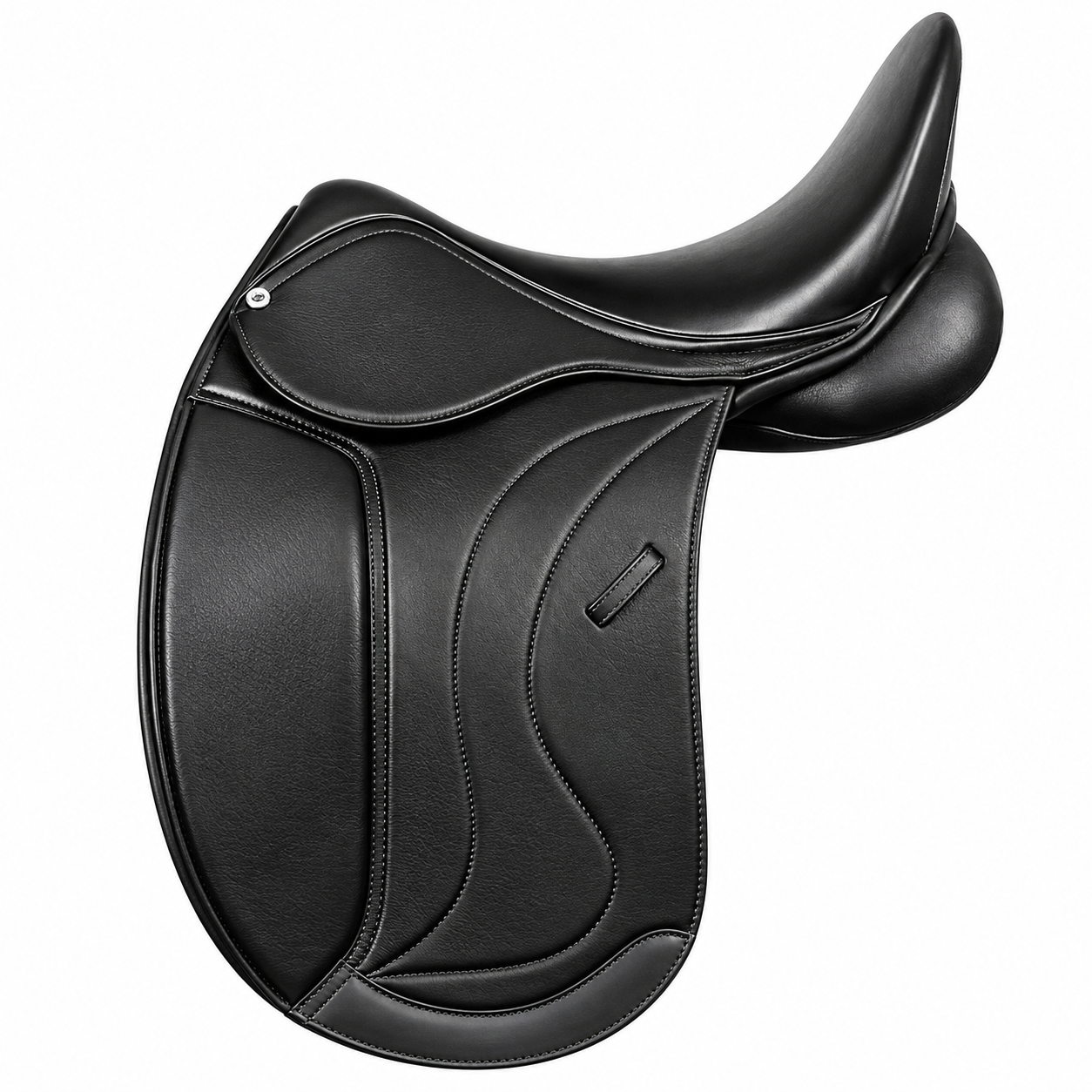 Rovadik Opulent English Dressage Leather Saddle – Dressage Treeless Saddle with Velcro Panel and Knee Blocks_RVD_02 - Image 2