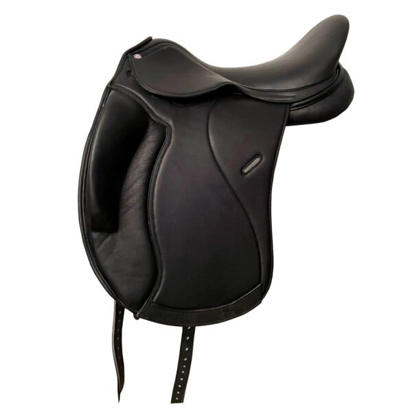 Rovadik Opulent English Dressage Leather Saddle – Dressage Treeless Saddle with Velcro Panel and Knee Blocks_RVD_03